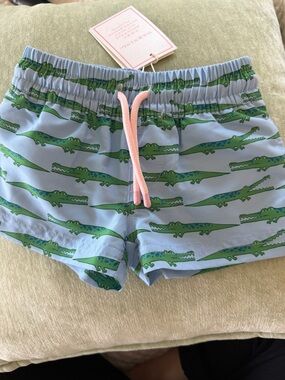 Beaufort Bonnet Tortola Swim Trunks with Crocodile Print 6-12 size